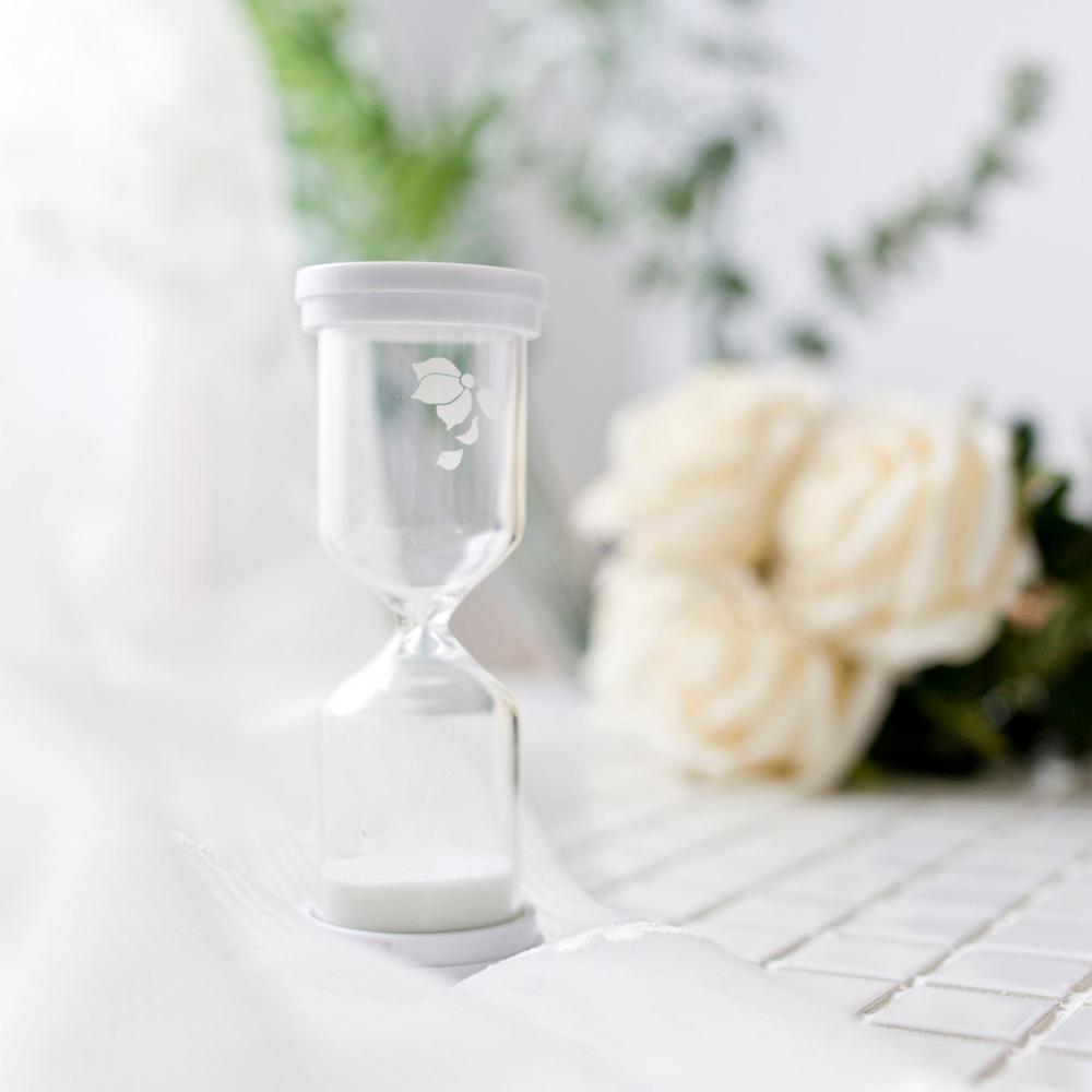 맑은5분 하얀꽃 모래시계