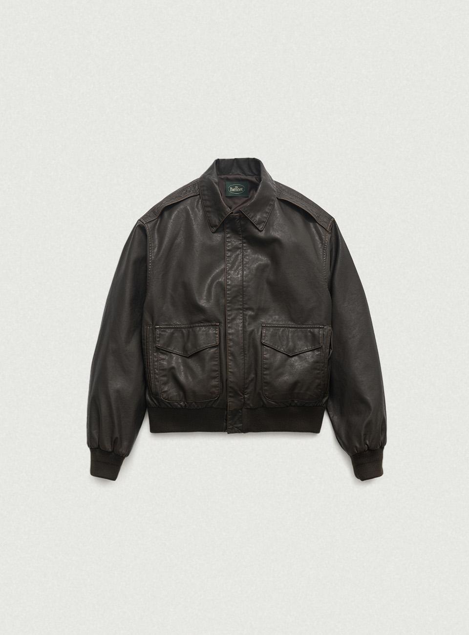 Brine Vintage Leather Jacket_Brown [10월 말 순차 배송]