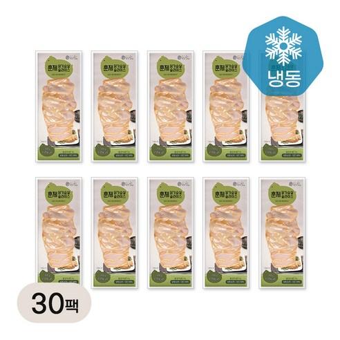 햇살닭 훈제 닭가슴살 슬라이스, 100g, 30개