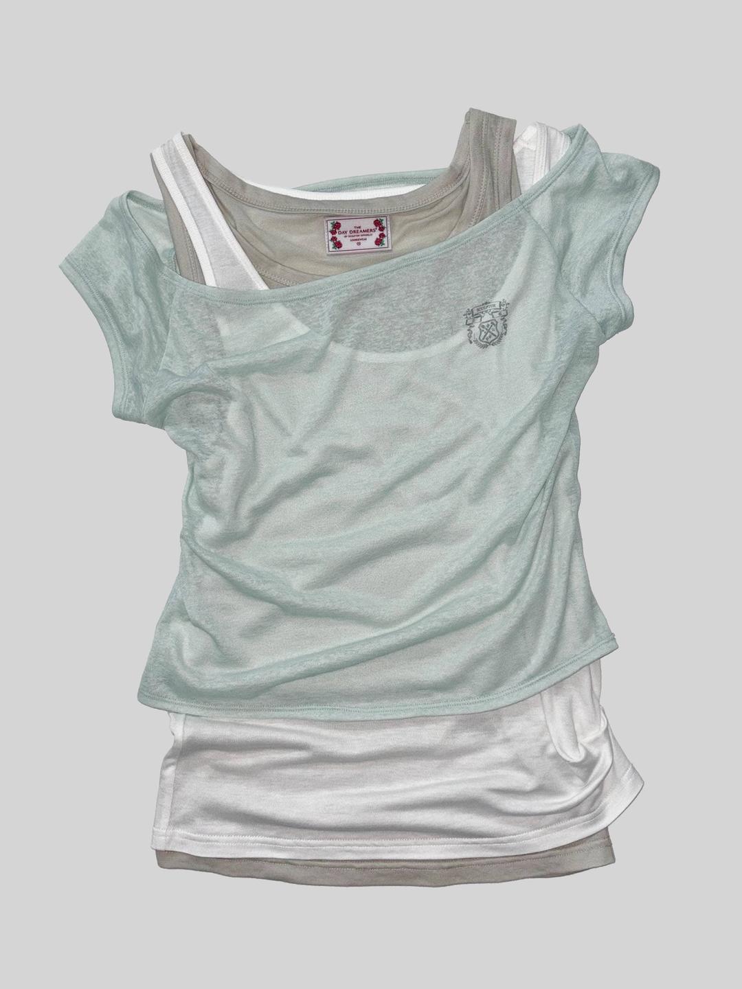 Lazy Sleeveless Layered Tee Mint