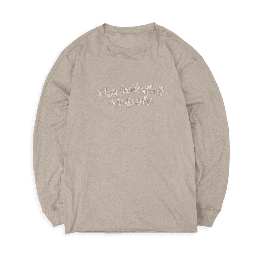 Tuewid “I love handwriting” round neck t-shirts in Light gray