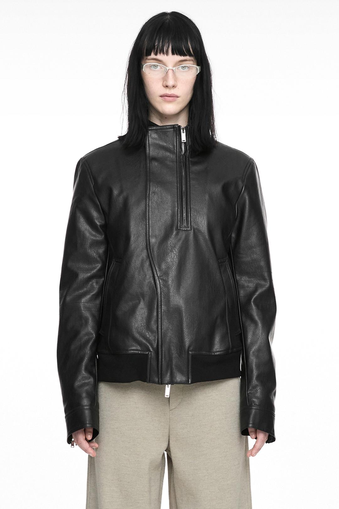 RIDER LEATHER SHEARLING JACKET (UNISEX) BLACK