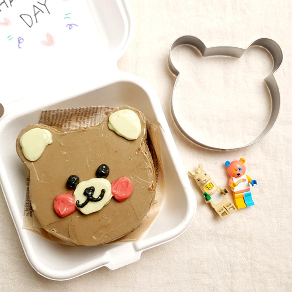 곰돌이 얼굴(10cm) 쿠키커터 - 곰 곰돌이틀 쿠키틀 도시락 케이크 모양 틀