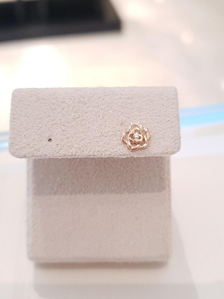 [로즈몽] 14K R.G 화이트 토파즈 장미 피어싱 (RS1298)