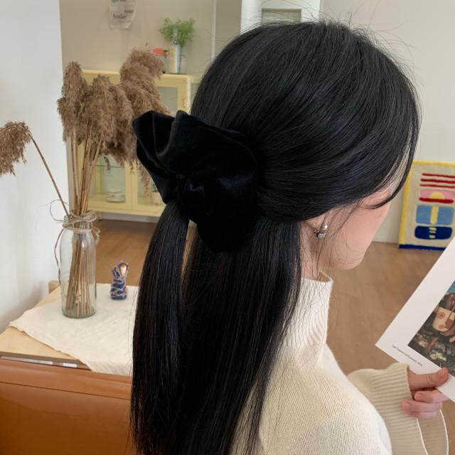 겨울 블랙 심플 벨벳 스크런치 헤어끈 곱창밴드 슈슈