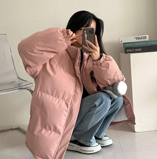 [남녀공용] 기획단가! 10컬러~ 힙덮는 하이넥 비비드 오버핏 고퀄 웰론 스트링 투웨이 박시 패딩_바이유