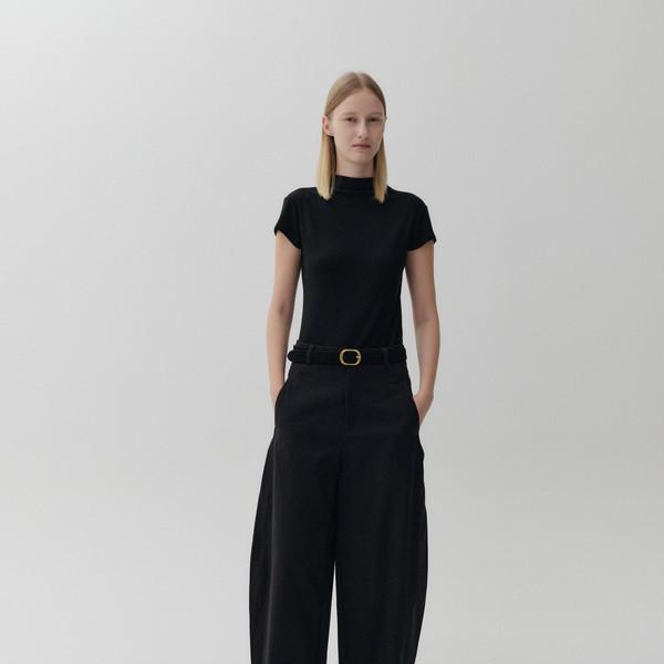 SHEER HALF NECK T-SHIRT