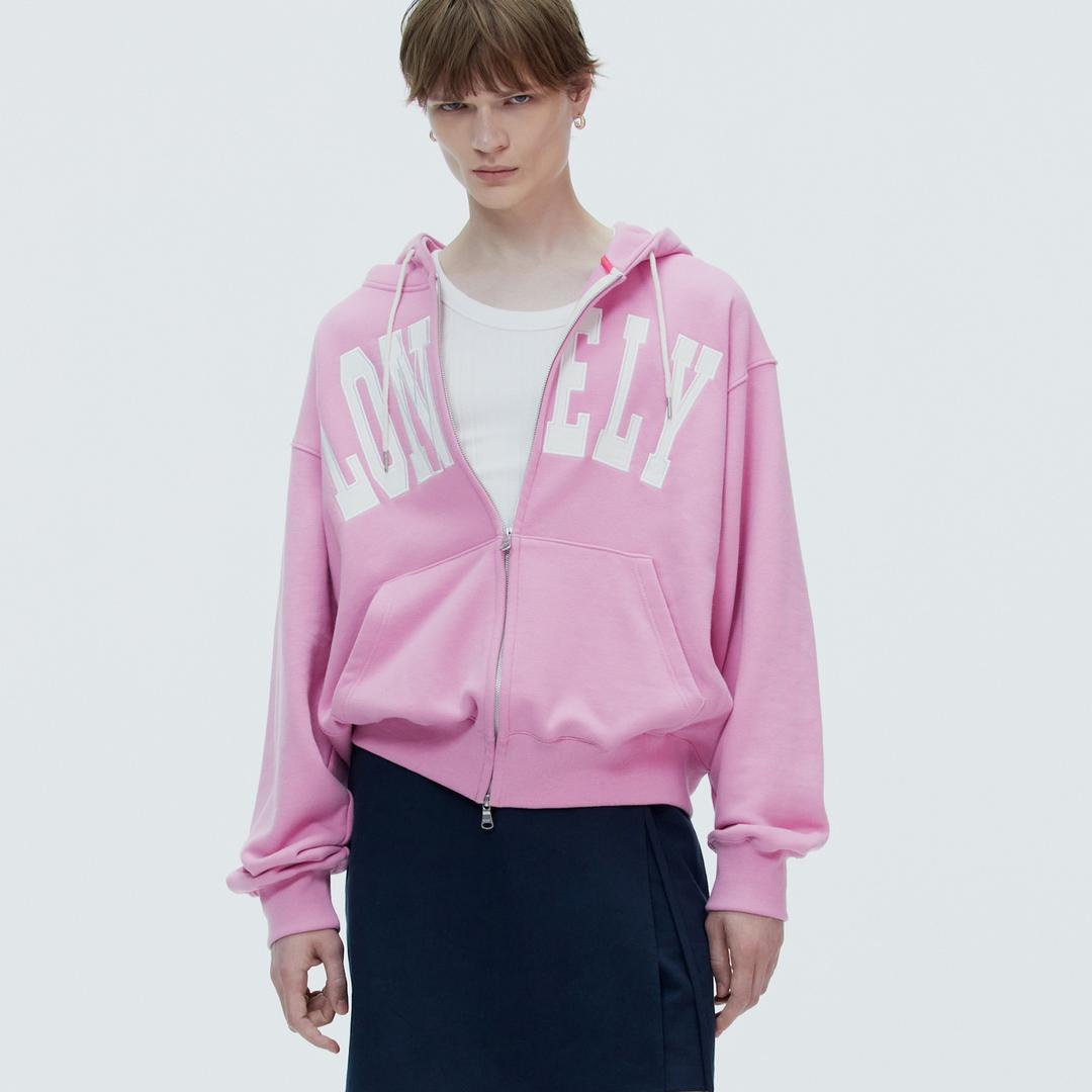 LONELY/LOVELY HOODIE ZIP-UP RESORT-PINK