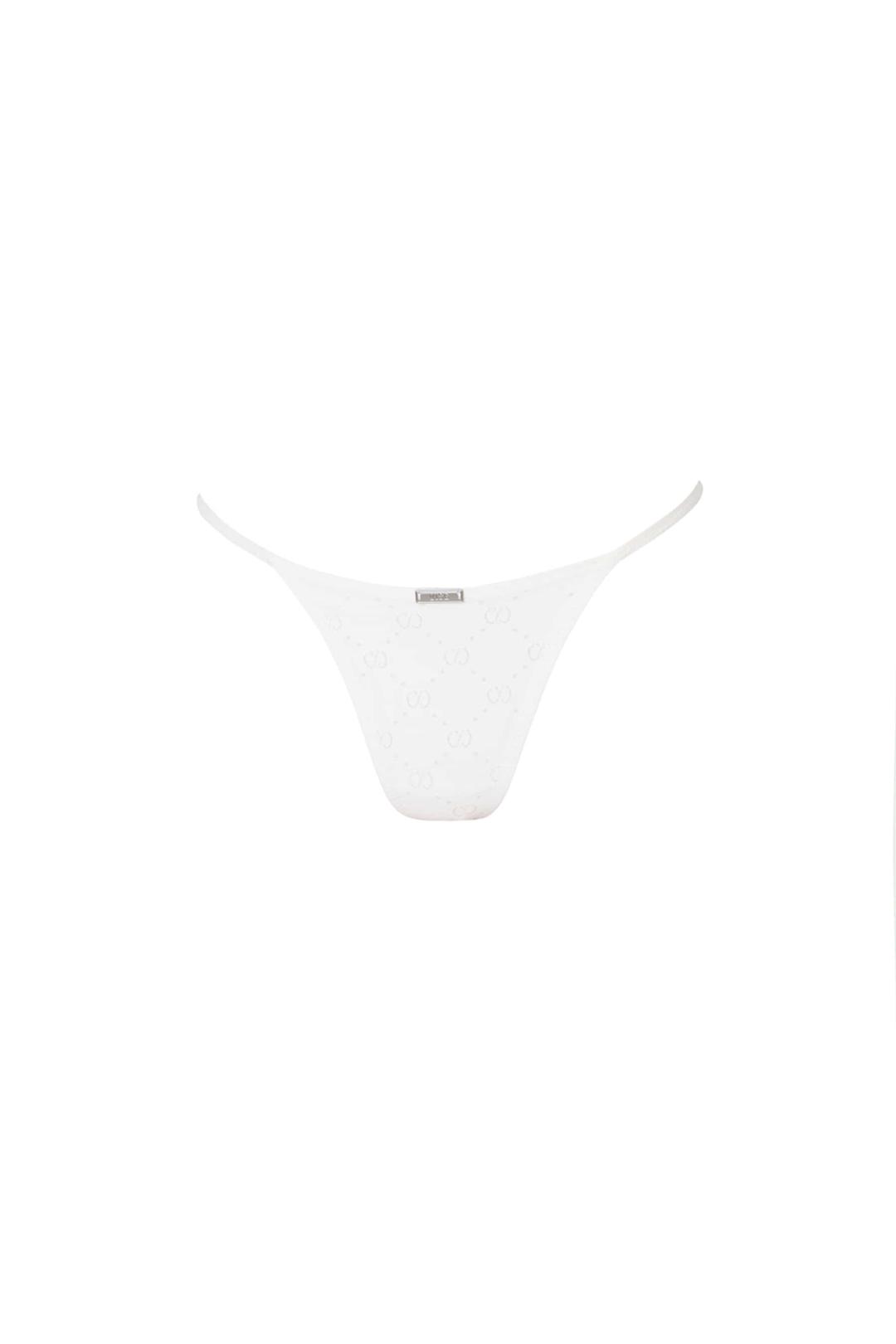 Sensual Jacquard Silver Thong