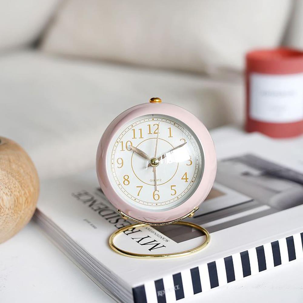 레트로 감성 원형 탁상 시계 파스텔 컬러 사무실 책상시계