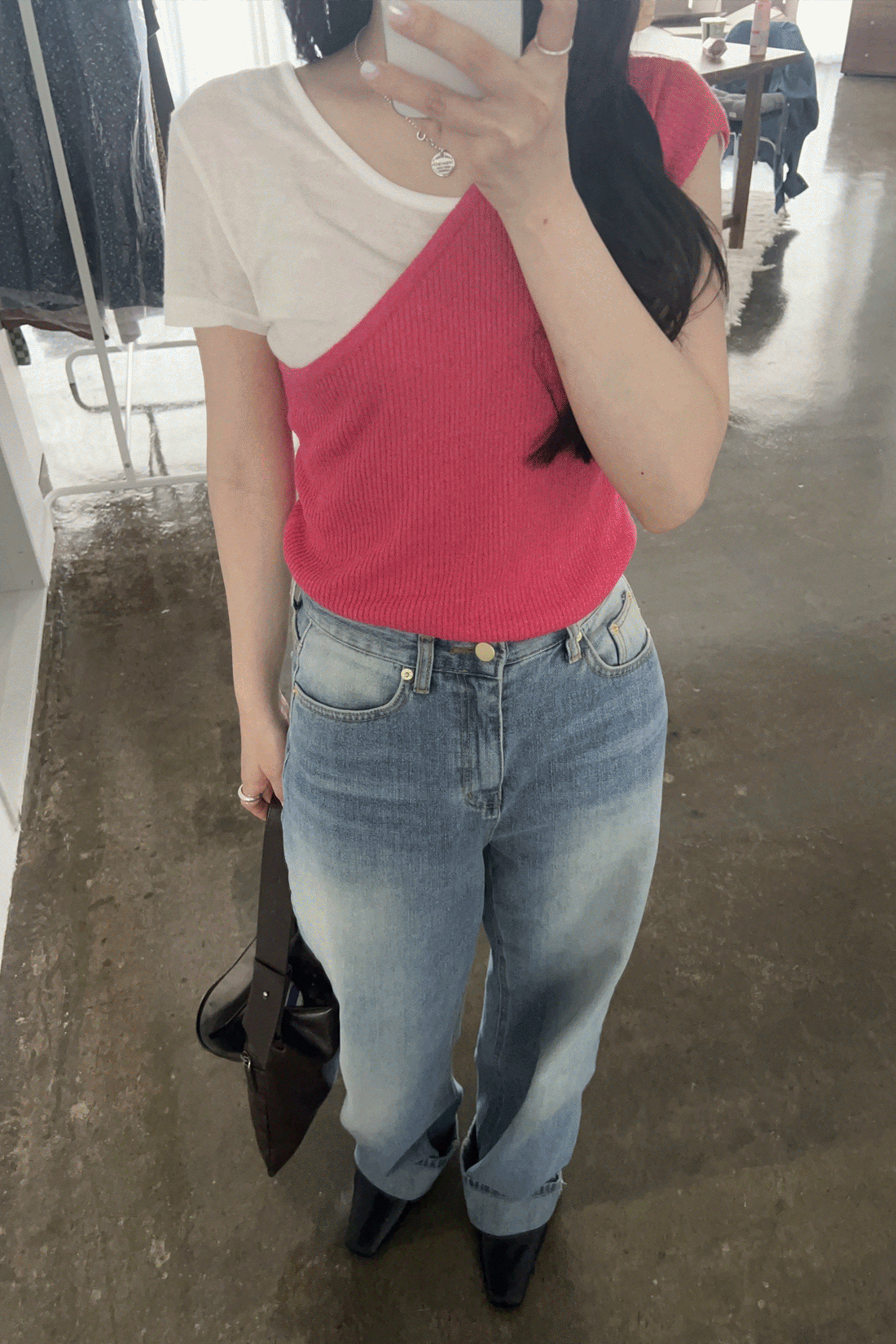 하입 브러쉬 와이드 연청 팬츠 - 3size