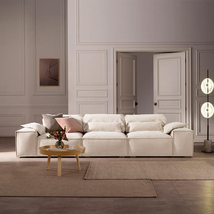 카리브 와이드 4인 카시미라 패브릭 소파