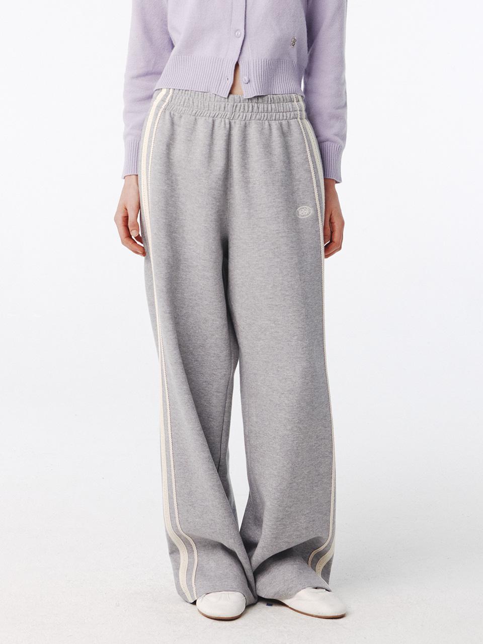 Double Line Track Pants Melange Grey