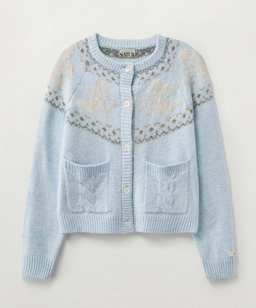 (W) 홀리데이 엔젤 니트 가디건 스카이 블루