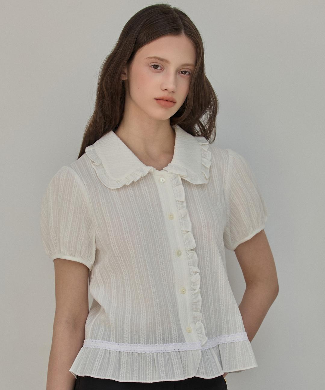 엘리오티 Frill Lace Blouse_2Color