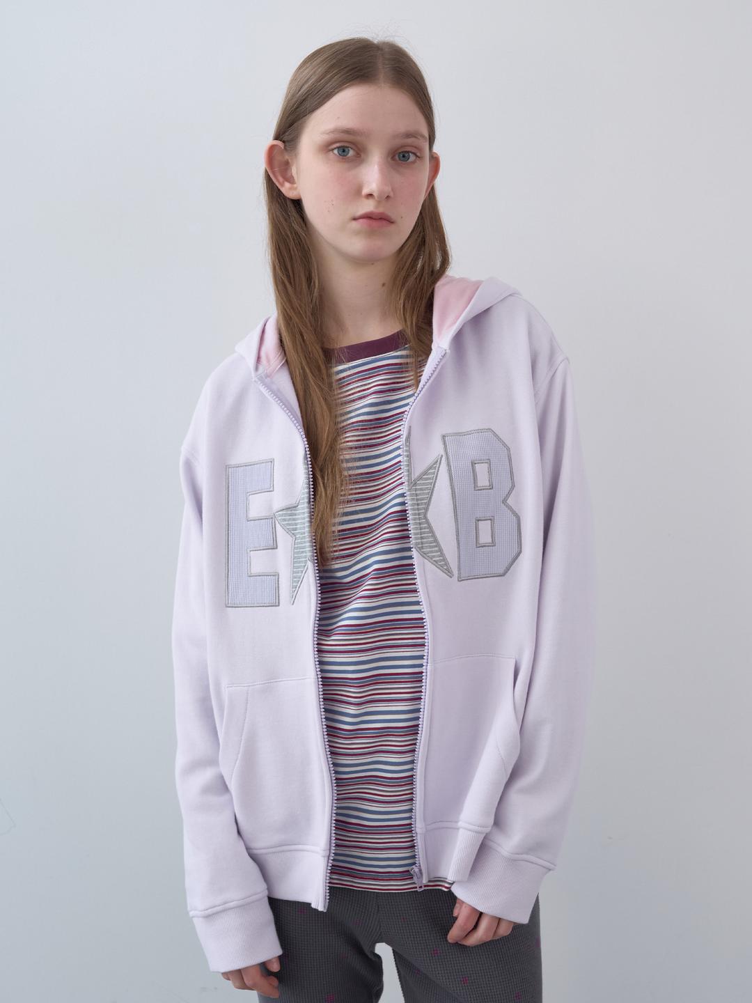 와플 패치 집업 후디 (Pastel Pink)