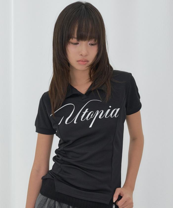 UTOPIA COLLAR TEE (BLACK) F26QB055