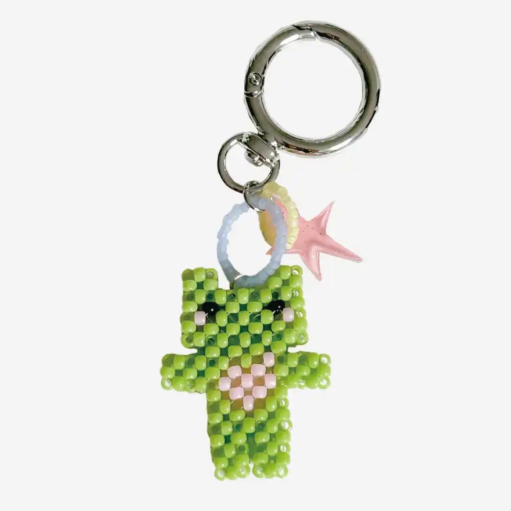 럽 love 개굴 개구리 비즈 키링