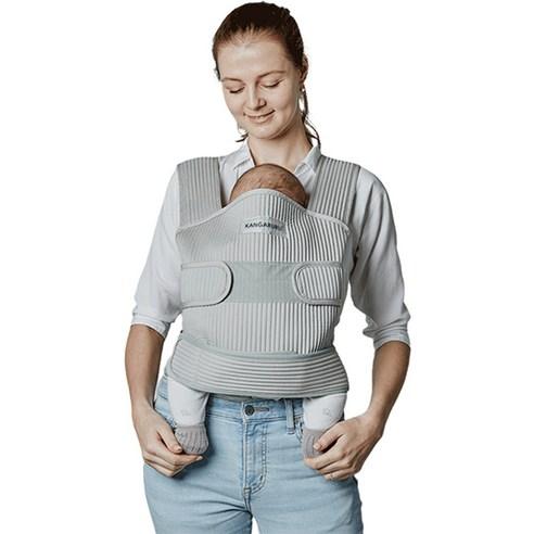 캥거루루 초경량 쿨메쉬 모달 신생아아기띠, ONE SIZE, 그레이