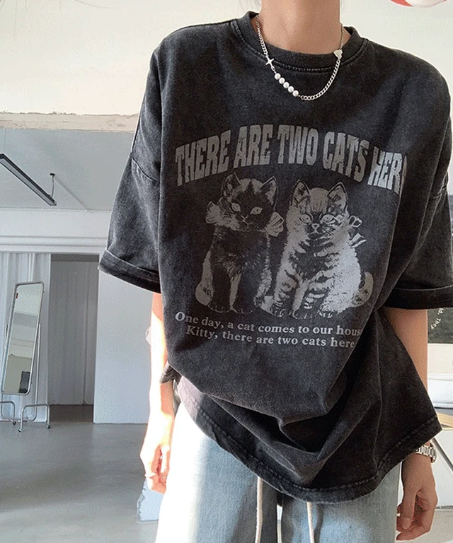 [루즈핏🖤] 토람 레터링 반팔 티셔츠