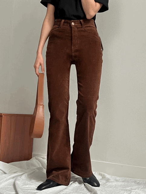 코듀로이부츠컷) 2컬러 심플리 부츠컷 겨울 하이웨스트 스판 부츠컷 팬츠