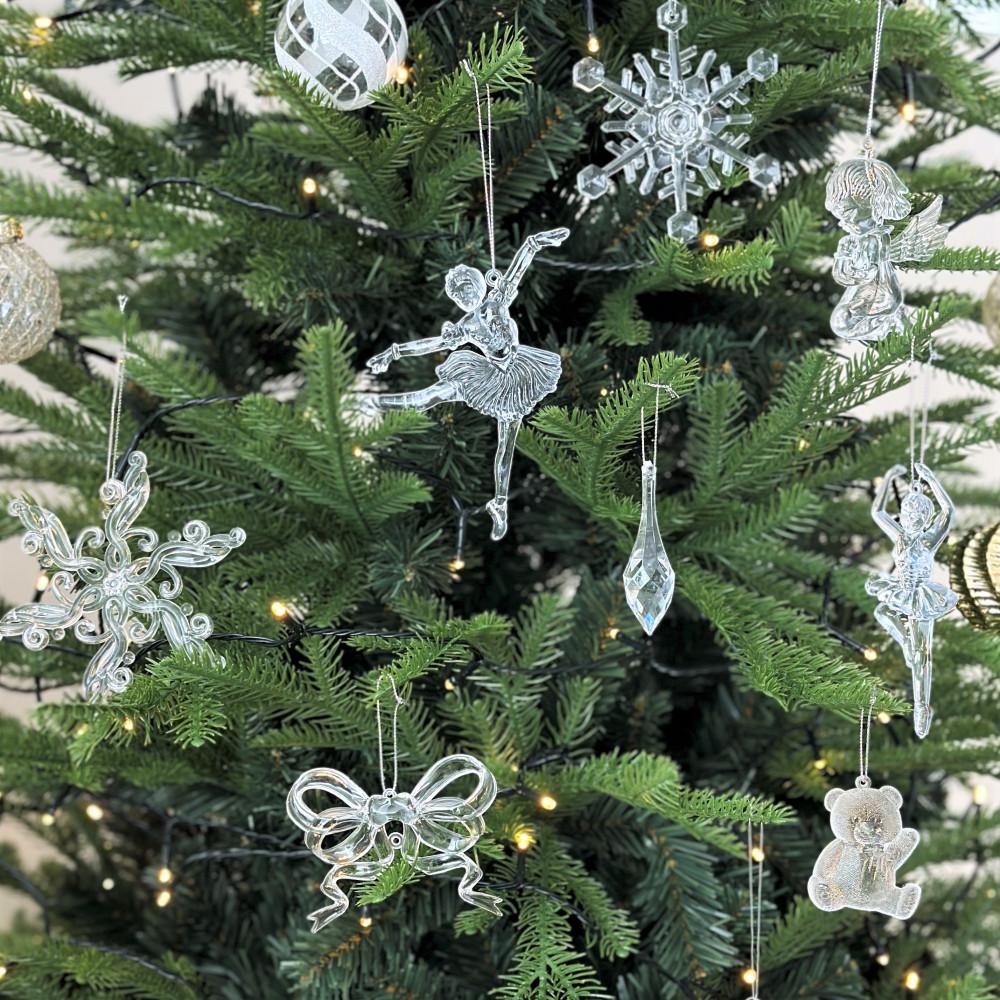 크리스탈 오너먼트 8개 세트 트리 장식 소품 발레리나 투명 오브제