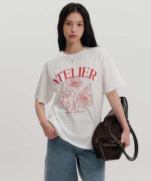 하퍼 플라워 프린트 티셔츠 / HARPER FLOWER PRINT T-SHIRT_4colors