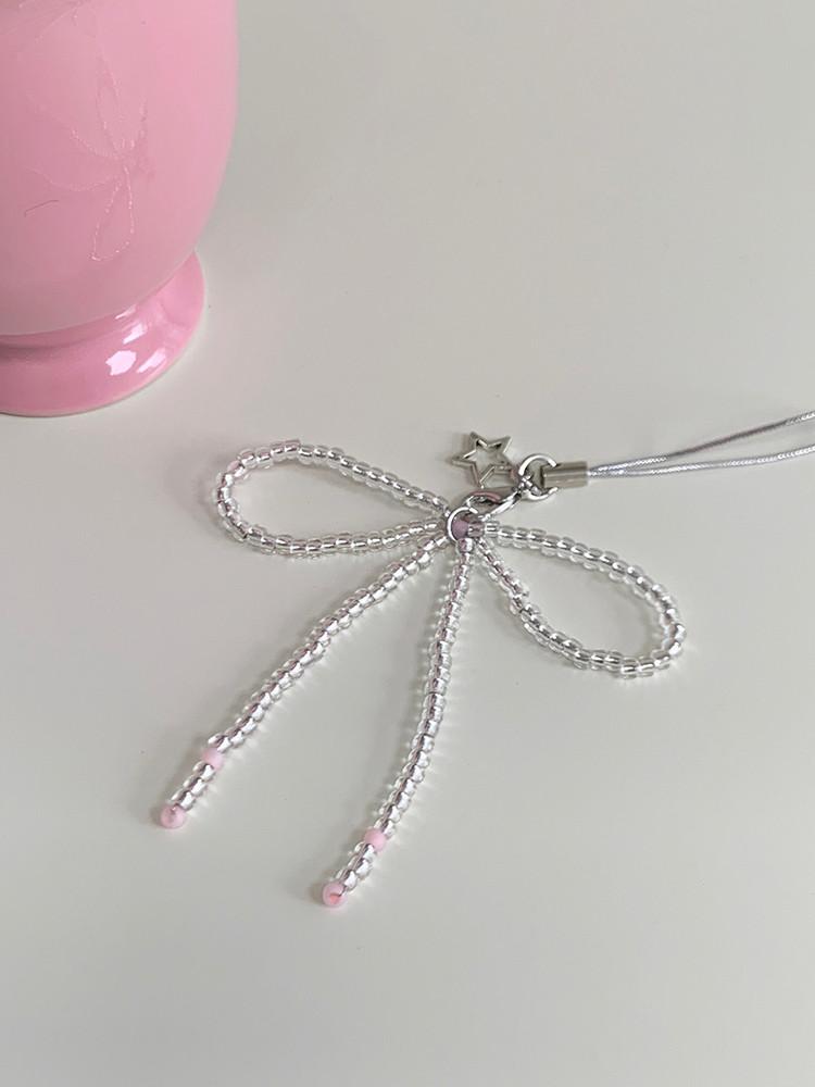 수심 Ribbon Star Keyring 리본 스타 키링 펜던트 폰 고리 y2k 키치