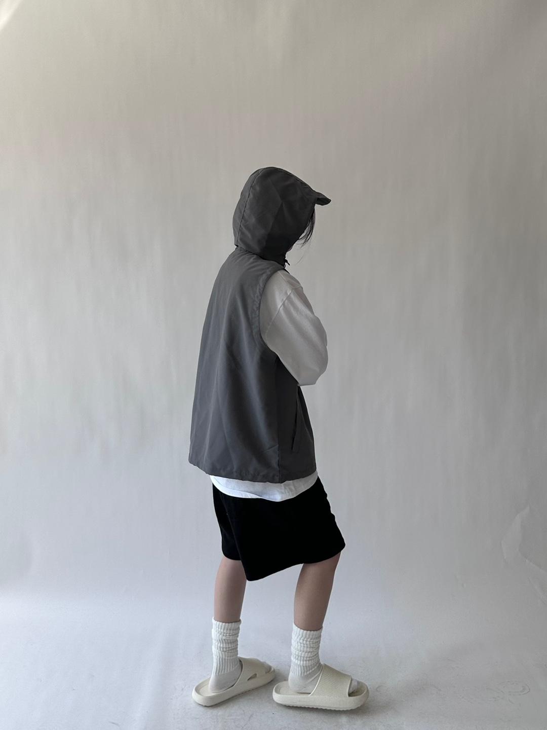 [unisex] 고프코어 후드 베스트 / 2color