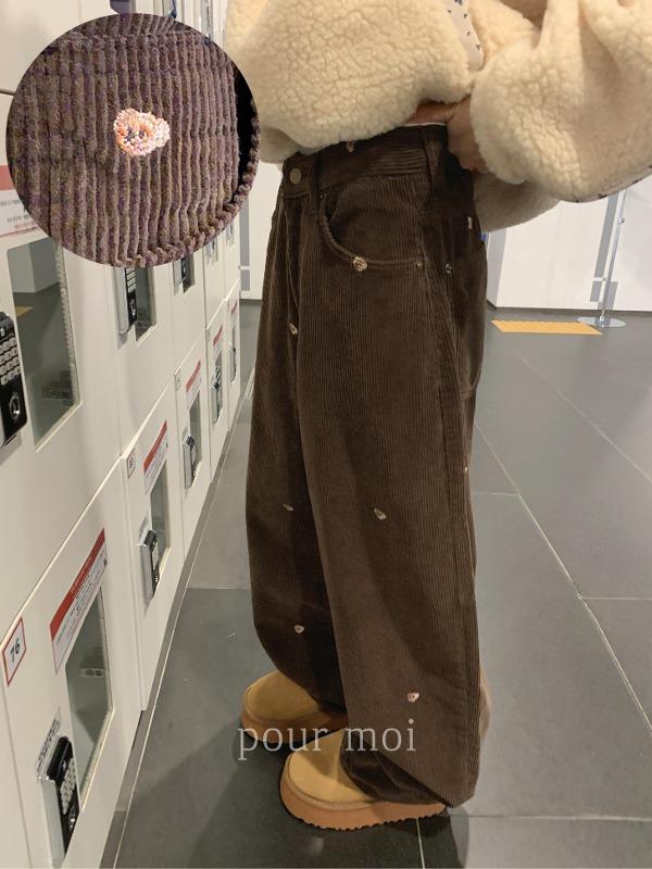 1044 테디 골덴 와이드 팬츠