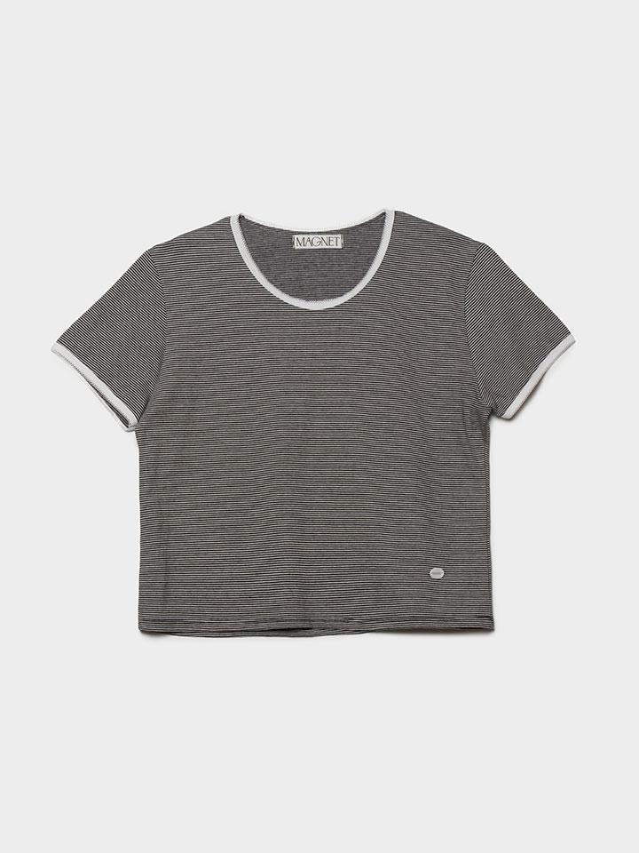 Stripe Lace Tee (Black)