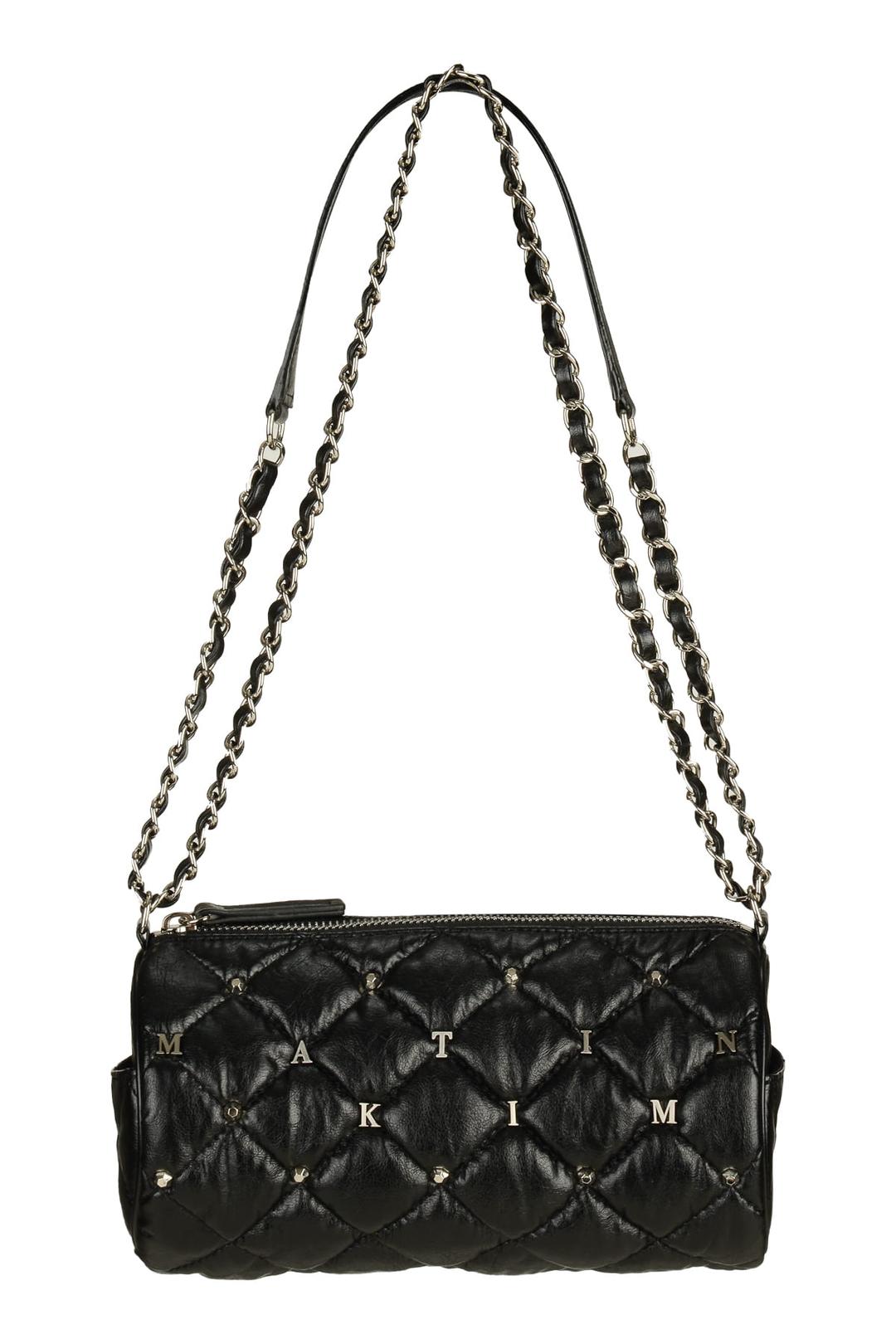STUD CYLINDER QUILTING BAG IN BLACK