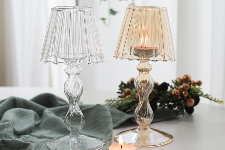 비쥬 엔틱 유리 촛대 캔들 티라이트 - L