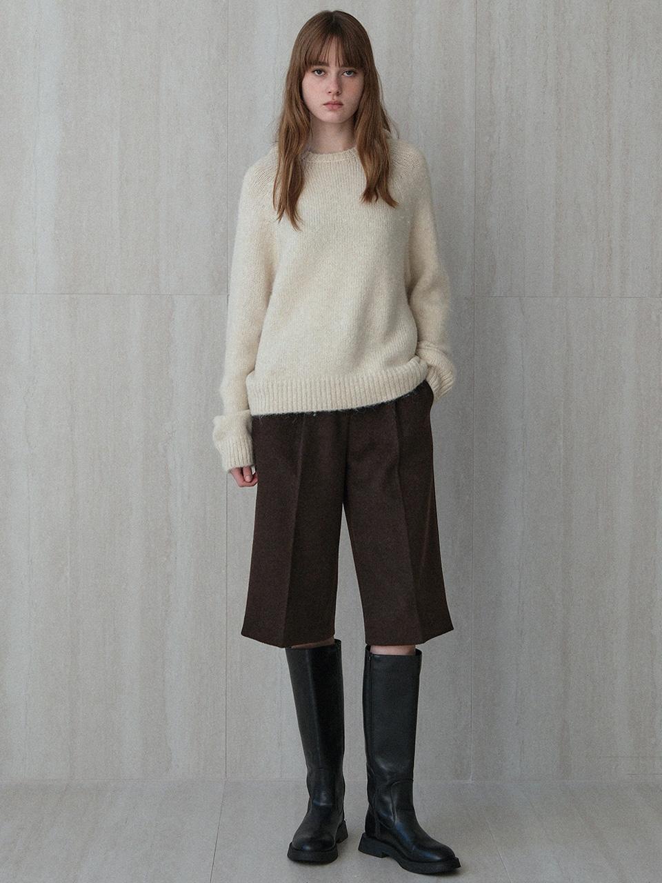 alpaca blend hoodie sweater (ivory)