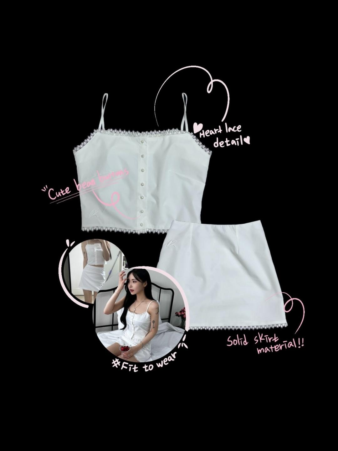 Heart lace two-piece set