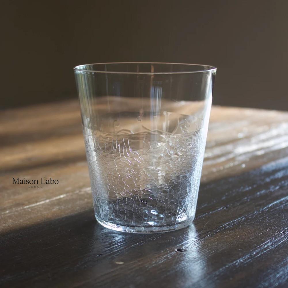 일본 미즈사키 유리 키라리 크랙 글라스 사케 잔 1P / 소주잔 정종