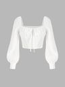 Solid Square Neck Corset Blouse