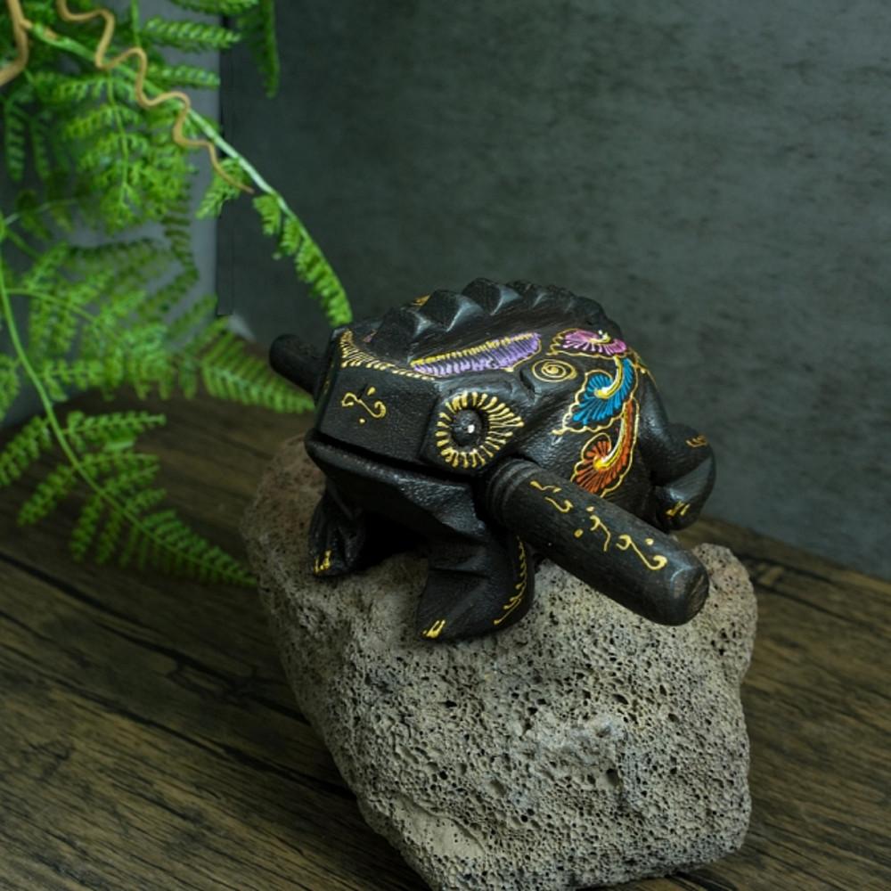 맑은 소리가 나는 화려한 흑두꺼비 목탁 풍수소품 복 인테리어
