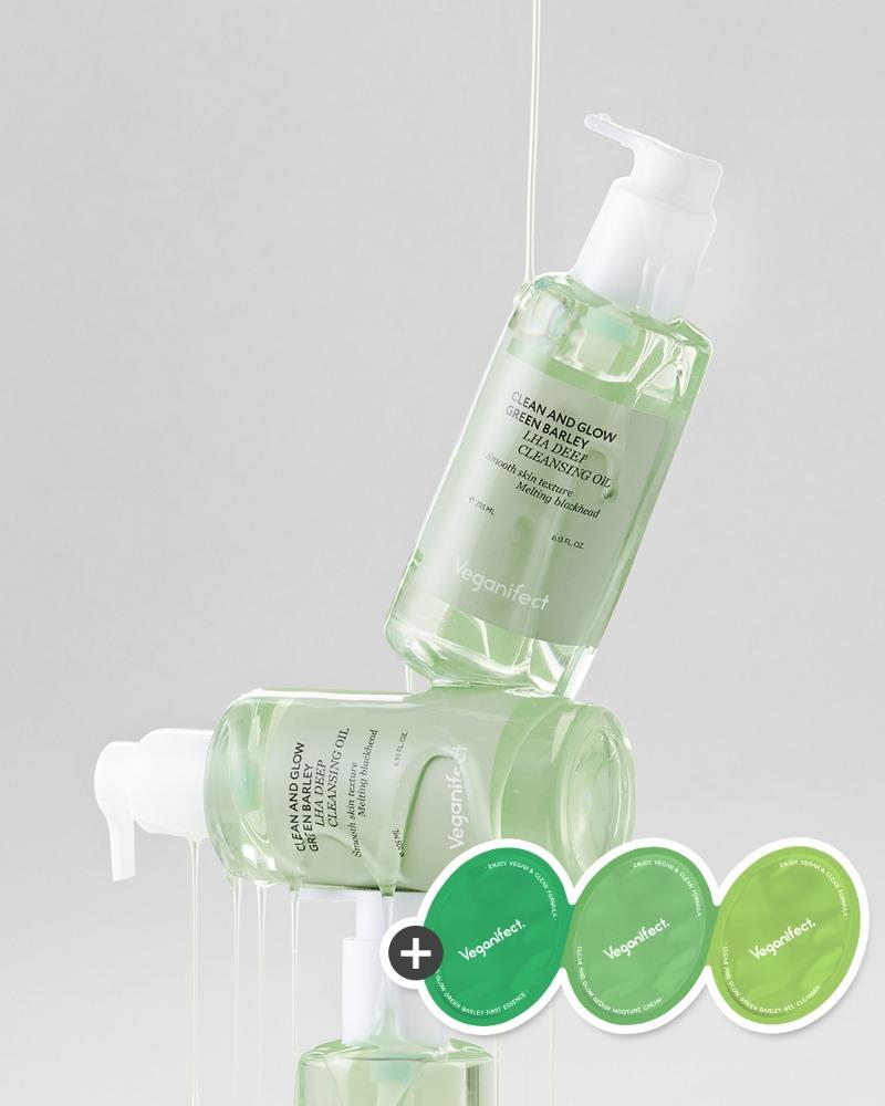 NEW! 비건이펙트 클린앤글로우 청보리 LHA 딥 클렌징오일