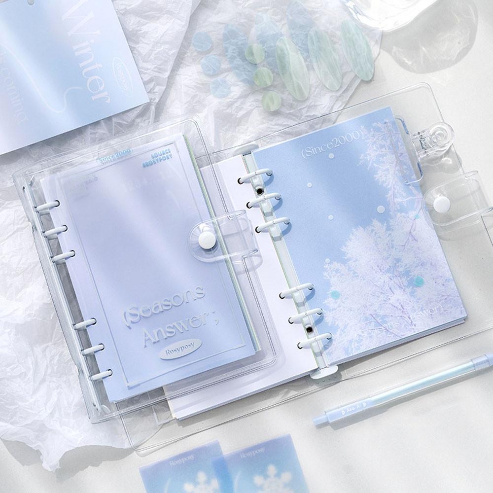 ROSYPOSY 시즌스앤서 투명 6공 다이어리 세트 스티커 떡메모지 - A6 DIY