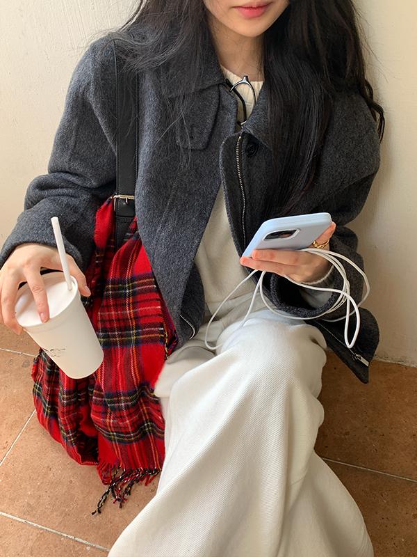 나이니 [울100🔥/차콜인기🏆] 아워타임 소프트 핸드메이드 울 자켓