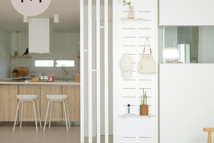 1+1 식스플러스 타공 + 스트라이프 공간분리 가벽 파티션 [후크50/미니선반 증정]