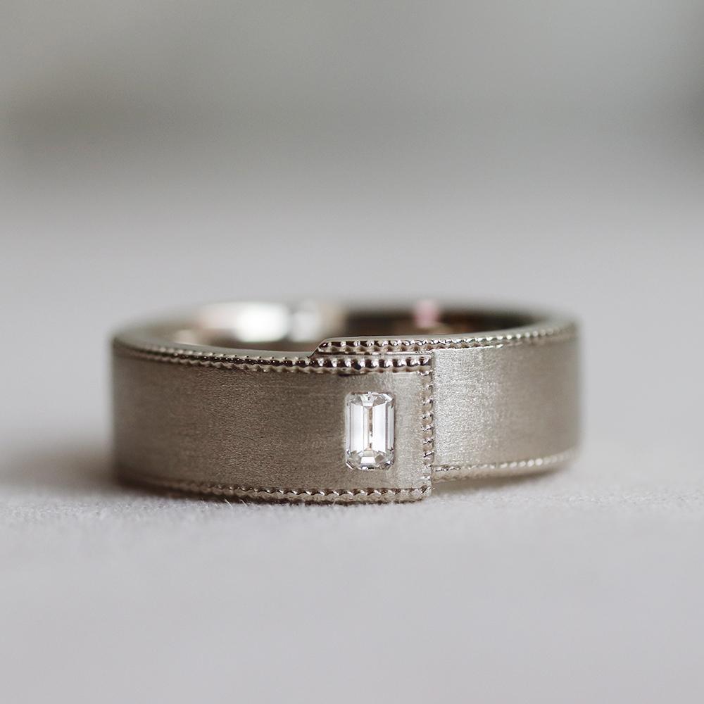 orbit diamond belted wedding ring for him