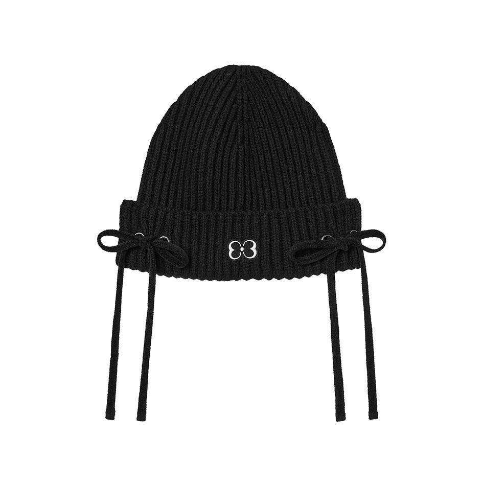 BUTTERFLY RIBBON BEANIE_BLACK