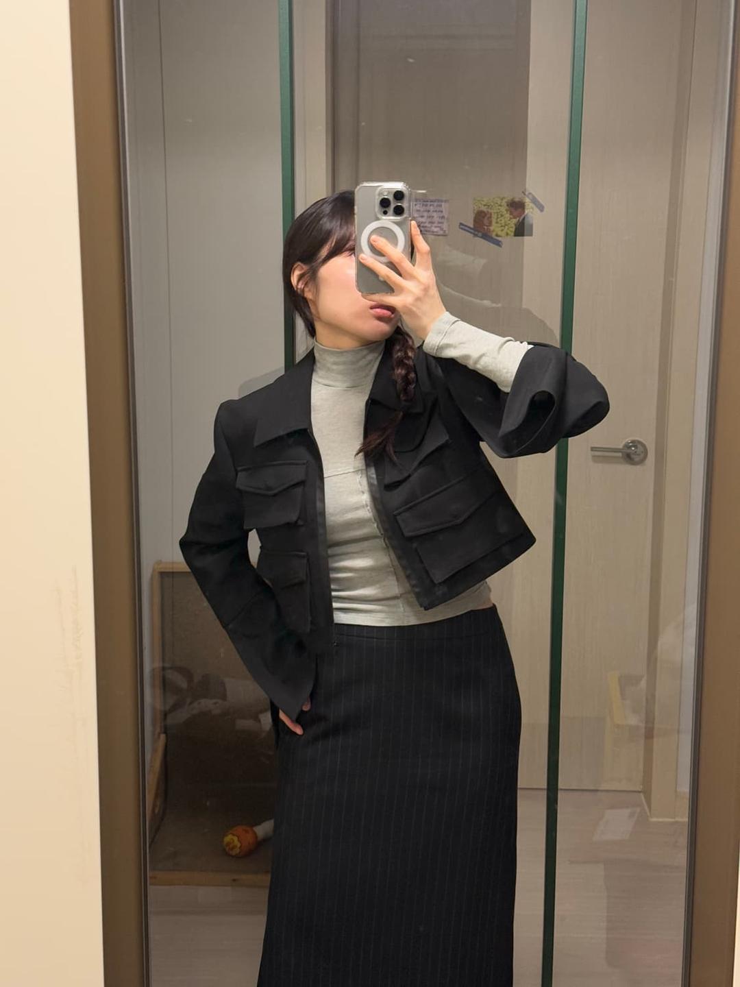 더일마 블랙 소매커팅 봄자켓 | 후루츠패밀리