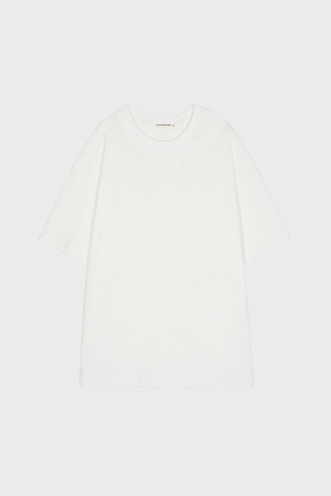 DOUBLE NECK T-SHIRTS WHITE