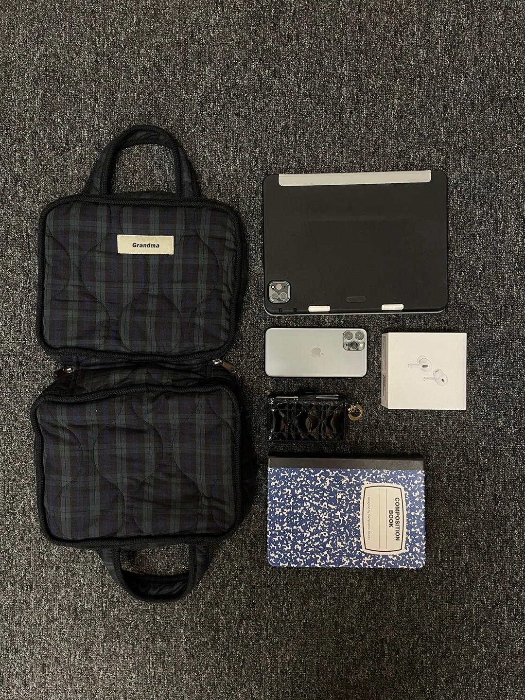 그랜드마) 타탄누빔 가방