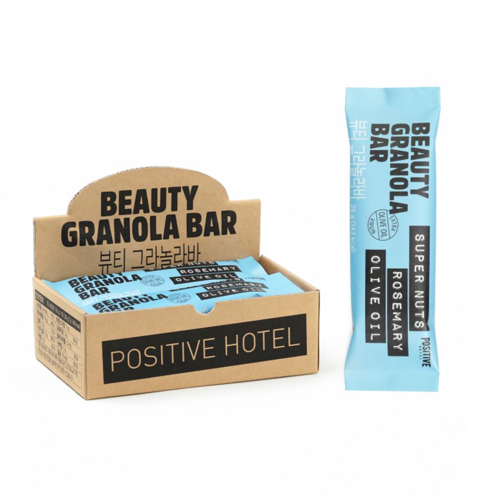 파지티브호텔 뷰티 그라놀라 바 1박스 (28gx7개입)ㅣ무설탕 식물성 단백질바 에너지바 견과류 그래놀라 [원산지:국산]