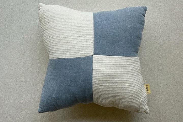 미니 쿠션 패치워크 블루 - Mini Cushion Patchwork Blue