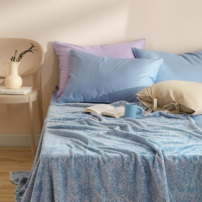 헤디 블루 극세사 밍크담요(소형/대형/특대형)